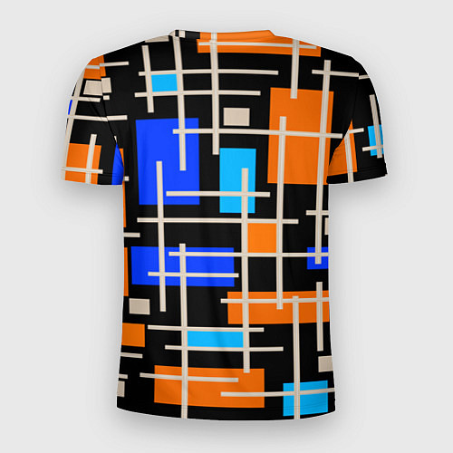 Мужская спорт-футболка Разноцветная прямоугольная абстракция / 3D-принт – фото 2