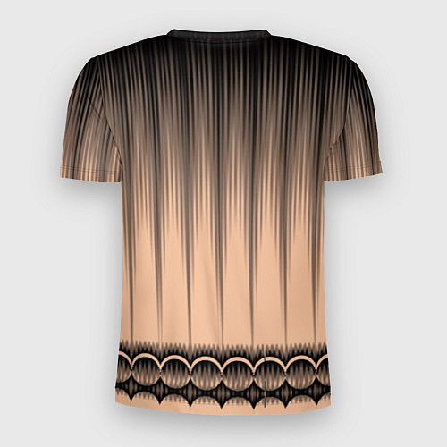 Мужская спорт-футболка Персиковый полосатый градиент / 3D-принт – фото 2