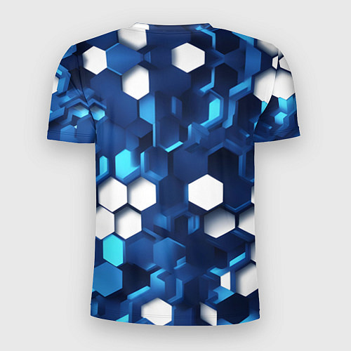 Мужская спорт-футболка Cyber hexagon Blue / 3D-принт – фото 2