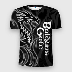 Мужская спорт-футболка Балдурс гейт 3 - черный дракон