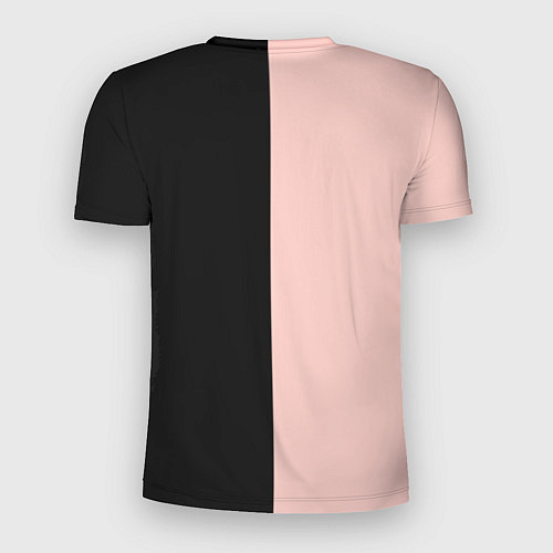 Мужская спорт-футболка Барби - сплит нежно-персикового и черного / 3D-принт – фото 2