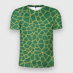 Футболка спортивная мужская Зелёная текстура - нейросеть, цвет: 3D-принт