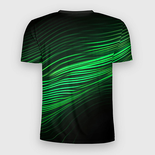 Мужская спорт-футболка Green neon lines / 3D-принт – фото 2