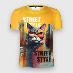 Мужская спорт-футболка Кот в городе - street style