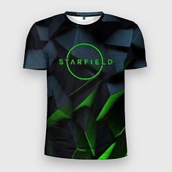 Мужская спорт-футболка Starfield black green logo