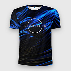 Футболка спортивная мужская Starfield logo blue background, цвет: 3D-принт