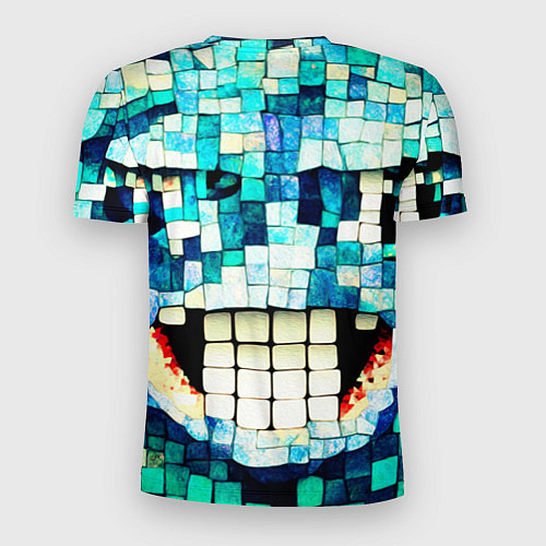 Мужская спорт-футболка Смайлик из бирюзовой мазайке / 3D-принт – фото 2
