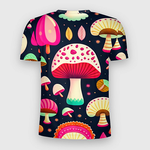 Мужская спорт-футболка Грибы рисованные узор / 3D-принт – фото 2