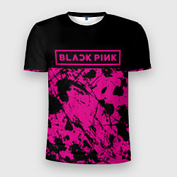 Мужская спорт-футболка Black pink - emblem - pattern - music