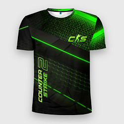 Футболка спортивная мужская CS2 green neon, цвет: 3D-принт