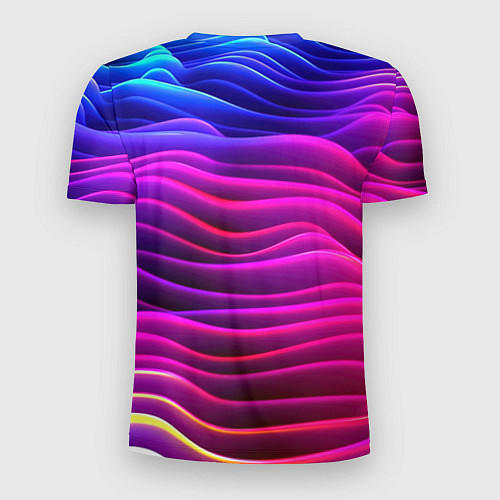 Мужская спорт-футболка Синие фиолетовые волны / 3D-принт – фото 2