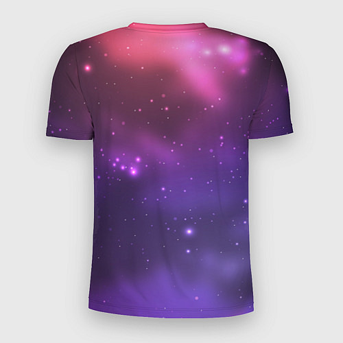 Мужская спорт-футболка Разноцветный космос - неоновое свечение / 3D-принт – фото 2