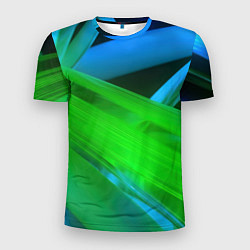 Мужская спорт-футболка Blue green abstract
