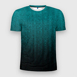 Футболка спортивная мужская Градиент чёрно-бирюзовый, цвет: 3D-принт