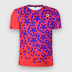 Мужская спорт-футболка Мозаика Пенроуза в красно-синем контрасте