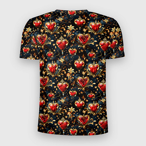 Мужская спорт-футболка Сердечки в золоте / 3D-принт – фото 2