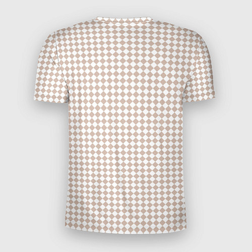 Мужская спорт-футболка Шахматка бело-бежевый / 3D-принт – фото 2