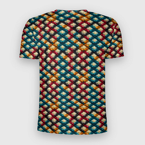 Мужская спорт-футболка Вязанная цветная текстура / 3D-принт – фото 2