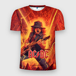 Мужская спорт-футболка ACDC rock music fire