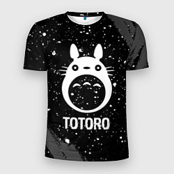 Футболка спортивная мужская Totoro glitch на темном фоне, цвет: 3D-принт