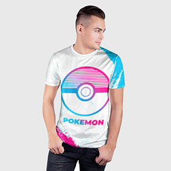 Футболка спортивная мужская Pokemon neon gradient style, цвет: 3D-принт — фото 2