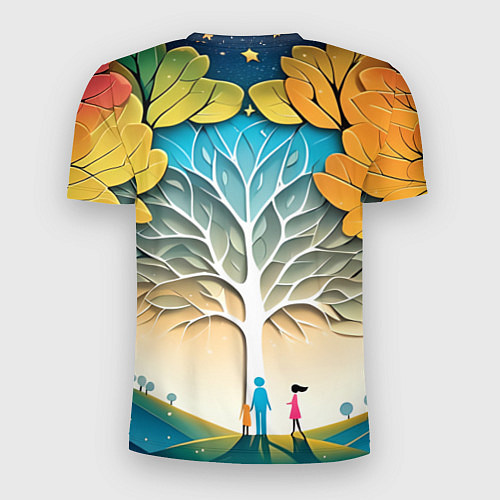 Мужская спорт-футболка Семейное дерево - нейросеть / 3D-принт – фото 2