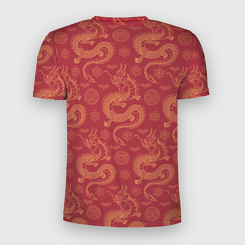 Мужская спорт-футболка Dragon red pattern / 3D-принт – фото 2