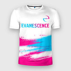 Футболка спортивная мужская Evanescence neon gradient style: символ сверху, цвет: 3D-принт