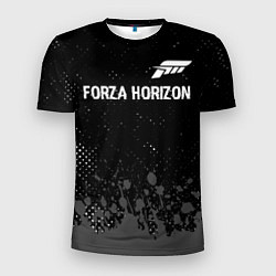 Мужская спорт-футболка Forza Horizon glitch на темном фоне: символ сверху