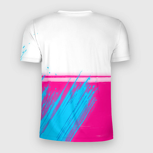 Мужская спорт-футболка Arctic Monkeys neon gradient style: символ сверху / 3D-принт – фото 2