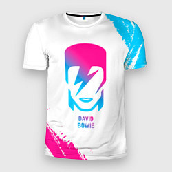 Футболка спортивная мужская David Bowie neon gradient style, цвет: 3D-принт