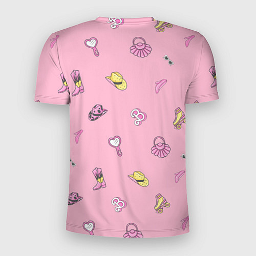 Мужская спорт-футболка Лиза - в стиле барби: аксессуары на розовом паттер / 3D-принт – фото 2
