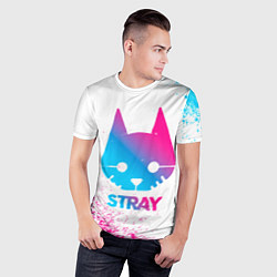 Футболка спортивная мужская Stray neon gradient style, цвет: 3D-принт — фото 2