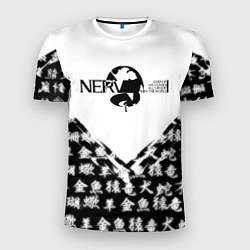 Мужская спорт-футболка Евангелион логотип Nerv anime
