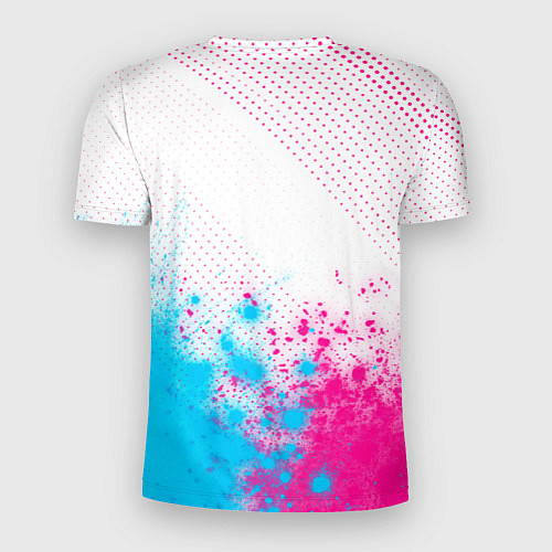 Мужская спорт-футболка Suzuki neon gradient style: символ сверху / 3D-принт – фото 2