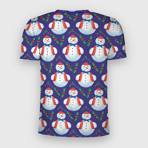 Мужская спорт-футболка Милые снеговики - зимний узор / 3D-принт – фото 2