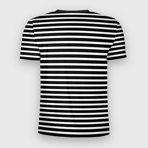 Мужская спорт-футболка Чёрный в белую полоску / 3D-принт – фото 2
