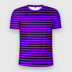 Мужская спорт-футболка Фиолетовый в чёрную полоску