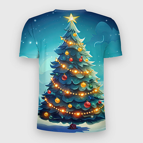 Мужская спорт-футболка Новогодняя елка / 3D-принт – фото 2