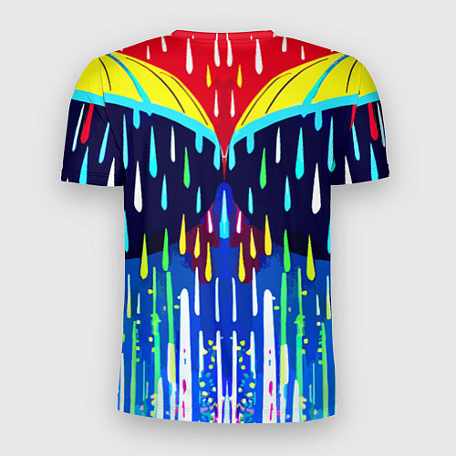 Мужская спорт-футболка Два зонтика под дождём - нейросеть / 3D-принт – фото 2