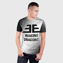 Футболка спортивная мужская Imagine Dragons glitch на светлом фоне, цвет: 3D-принт — фото 2