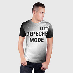 Футболка спортивная мужская Depeche Mode glitch на светлом фоне: символ сверху, цвет: 3D-принт — фото 2