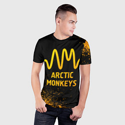 Футболка спортивная мужская Arctic Monkeys - gold gradient, цвет: 3D-принт — фото 2