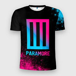 Футболка спортивная мужская Paramore - neon gradient, цвет: 3D-принт