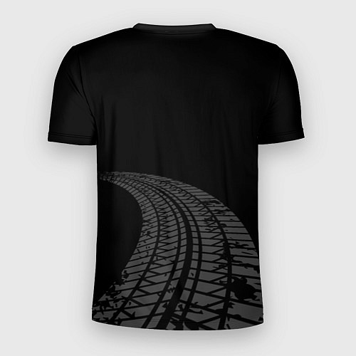 Мужская спорт-футболка Lexus speed на темном фоне со следами шин: символ / 3D-принт – фото 2