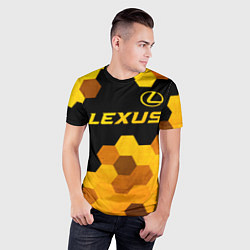 Футболка спортивная мужская Lexus - gold gradient: символ сверху, цвет: 3D-принт — фото 2