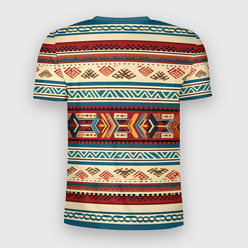 Мужская спорт-футболка Этнический паттерн в горизонтальную полоску / 3D-принт – фото 2