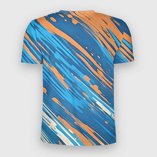 Мужская спорт-футболка Абстракция синяя / 3D-принт – фото 2