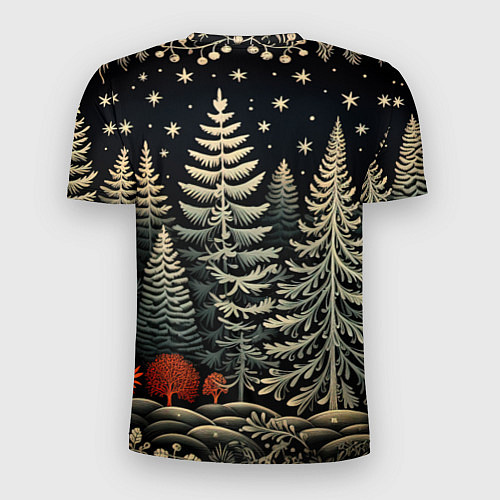 Мужская спорт-футболка Новогоднее настроение лес / 3D-принт – фото 2