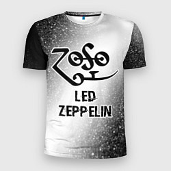 Футболка спортивная мужская Led Zeppelin glitch на светлом фоне, цвет: 3D-принт